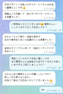ゲストは女の子たちと仲良くなり、とても楽しい時間を過ごしました